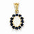 14k Gold Genuine Opal and Sapphire pendant, Stylish Pendants for Necklace