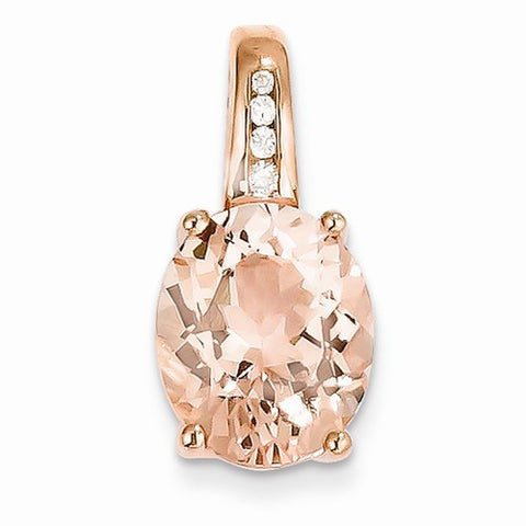 14k Rose Gold Diamond and Morganite pendant, Delightful Pendants for Necklace
