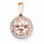 14k Rose Gold Diamond and Morganite Round pendant, Pendants for Necklace