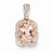 14k Rose Gold Diamond Pink Sapphire Morganite Pendant, Pendants for Necklace
