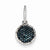 14k White Gold White and Blue Diamond Pendant, Quality AA (G-H Color, SI1-SI2 Clarity)