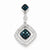 14k White Gold White & Blue Diamond Dangle Pendant, Quality AA (G-H Color, SI1-SI2 Clarity)