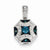 14k White Gold White & Blue Diamond Pendant, Quality AA (G-H Color, SI1-SI2 Clarity, 0.25 cttw)