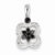14k White Gold Black & White Diamond Flower Pendant, Quality AA (G-H Color, SI1-SI2 Clarity)