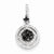 14k White Gold Black & White Diamond Circle Pendant, Quality AA (G-H Color, SI1-SI2 Clarity)