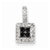 14k White Gold White & black-diamond Square Pendant, Quality AA (G-H Color, SI1-SI2 Clarity)