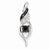 14k White Gold White & black-diamond Twist Pendant, Quality AA (G-H Color, SI1-SI2 Clarity)