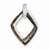 14k Two-tone Gold Black/White/Brown Diamond Moveable Pendant, Quality AA (G-H Color, SI1-SI2 Clarity)