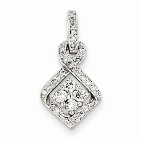 14k White Gold Diamond & Cluster pendant, Alluring Pendants for Necklace