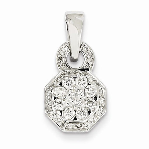 14k White Gold Diamond pendant, Quality AA (G-H Color, SI1-SI2 Clarity, 0.5 cttw), Adorable Pendants for Necklace