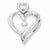 14k White Gold Diamonds Heart Pendant, Quality AA (G-H Color, SI1-SI2 Clarity, 0.04 cttw)