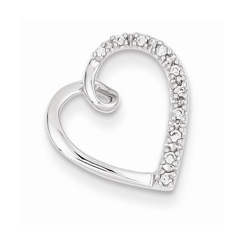 14k White Gold Diamond Heart Pendant, Quality AA (G-H Color, SI1-SI2 Clarity, 0.05 cttw), Alluring Pendants Pendants for Necklace