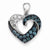 14k White Gold Blue and White Diamond Heart Pendant, Quality AA (G-H Color, SI1-SI2 Clarity)