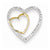14k Gold Diamond Double Heart Pendant, Quality AA (G-H Color, SI1-SI2 Clarity, 0.12 cttw)