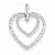14k White Gold Diamond Double Heart Pendant, Quality AA (G-H Color, SI1-SI2 Clarity, 0.25 cttw)
