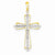 14k Gold Diamond Cross Pendant, Quality AA (G-H Color, SI1-SI2 Clarity, 0.05 cttw)