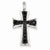 14k White Gold White & black-diamond Cross Pendant, Quality AA (G-H Color, SI1-SI2 Clarity, 0.62 cttw)