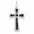 14k White Gold Black and White Diamond Cross pendant, Quality AA (G-H Color, SI1-SI2 Clarity, 0.83 cttw), Classy Pendants for Necklace