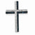 14k White Gold Blue and White Diamond Cross Pendant, Quality AA (G-H Color, SI1-SI2 Clarity)