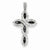 14k White Gold White & black-diamond Cross Pendant, Quality AA (G-H Color, SI1-SI2 Clarity, 0.2 cttw)