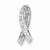 14k White Gold Breast Cancer Awareness Diamond Chain Slide Pendant, Quality AA (G-H Color, SI1-SI2 Clarity)