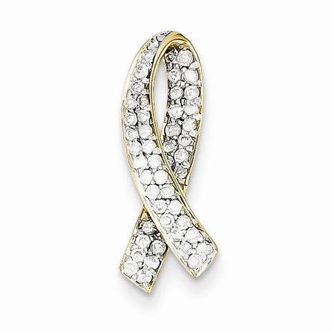 14k Gold Diamond Breast Cancer Awareness Pendant, Pendants for Necklace