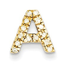 14k Gold Diamond Initial A Charm hide-image
