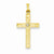 14k Gold Textured and Polished Diamond Cross Pendant, Quality AA (G-H Color, SI1-SI2 Clarity)