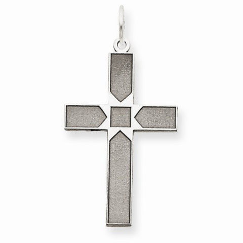 14k White Gold Laser Designed Cross Pendant, Beautiful Pendants for Necklace
