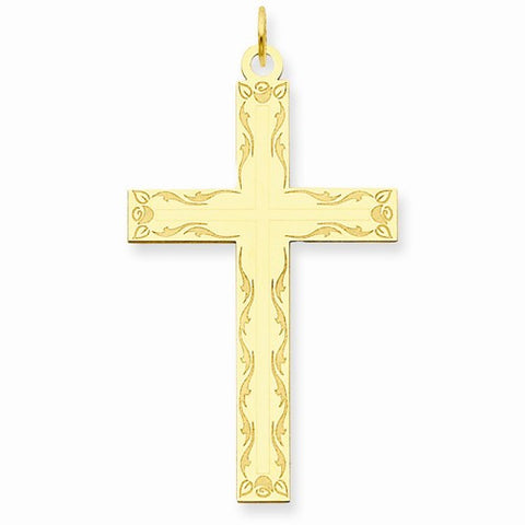14k Gold Laser Designed Cross Pendant, Lovely Pendants for Necklace