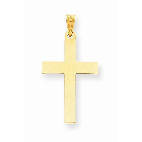 14k Gold Polished Cross Pendant, Charm