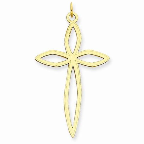14k Gold Laser Designed Cross Pendant, Exquisite Pendants for Necklace