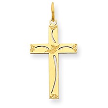 14k Gold Laser Designed Cross Charm hide-image