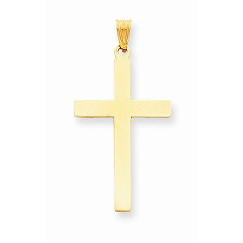 14k Gold Polished Cross Pendant, Fine Pendants for Necklace