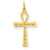14k Gold Laser Designed Ankh Cross Charm hide-image
