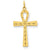 14k Gold Laser Designed Ankh Cross Charm hide-image
