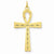 14k Gold Laser Designed Ankh Cross pendant, Charm