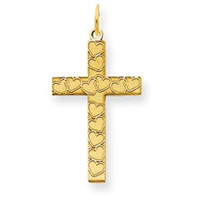 14k Gold Laser Designed Cross Charm hide-image