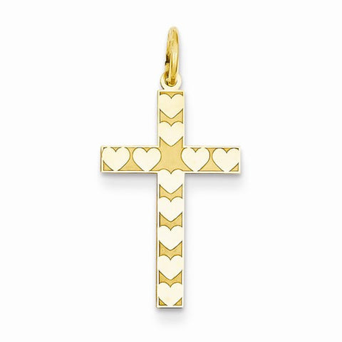14k Gold Laser Designed Cross Pendant, Pendants for Necklace
