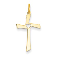 14k Gold Laser Designed Cross Charm hide-image