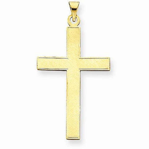 14k Gold Polished Cross Pendant, Fine Pendants for Necklace