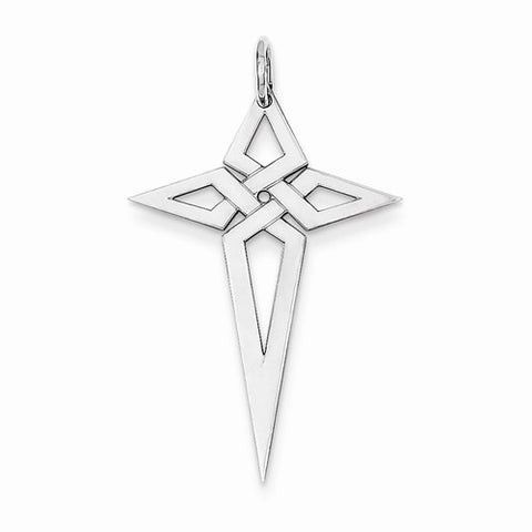 14k White Gold Laser Designed Cross Pendant, Adorable Pendants for Necklace