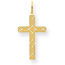 14k Gold Laser Designed Cross Charm hide-image