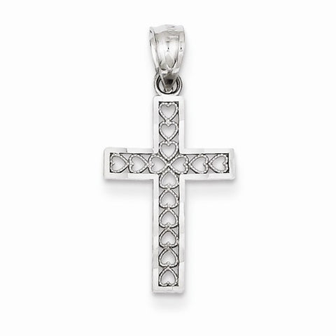 14k White Gold Cross Pendant, Exquisite Pendants for Necklace