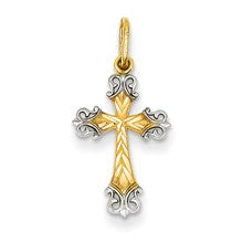14k Gold & Rhodium Cross Charm hide-image