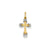 Cross Charm in 14k Gold & Rhodium