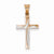 14k Gold Two-tone Hollow Cross pendant, Classy Pendants for Necklace