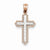 14k Rose Gold Rhodium Diamond Cut Cross Pendant, Pendants for Necklace