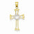 14k Yellow Gold Rhodium Plated Diamond Cut Cross with Heart Pendant, Pendants for Necklace
