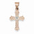 14k Gold Two-tone Rose & White Gold Diamond Cross Pendant, Pendants for Necklace